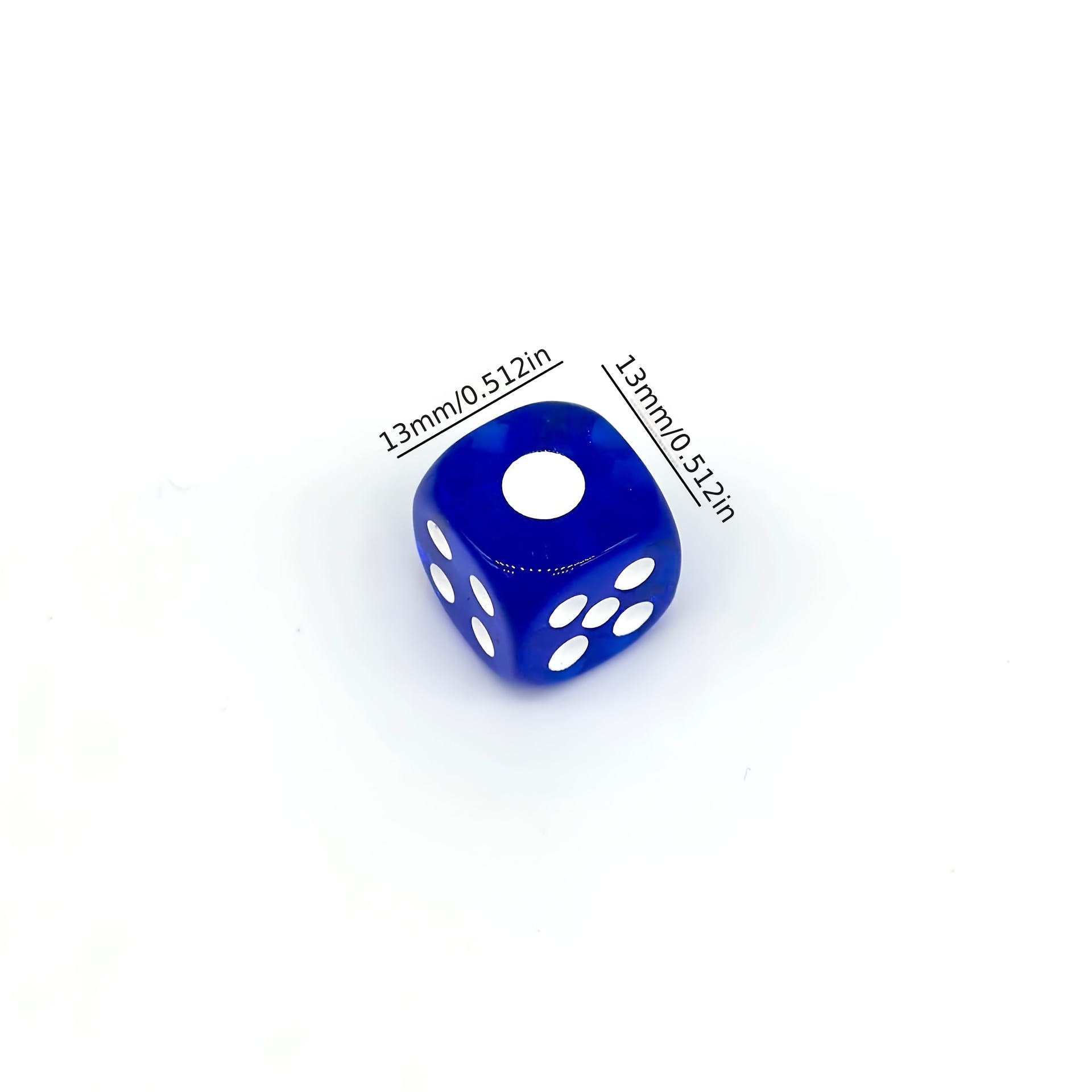 Transparent Red and Blue Rounded Corner Dice Set